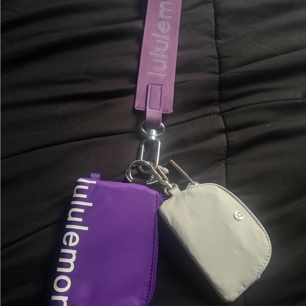 Lululemon Purple and Gray Keychain Set